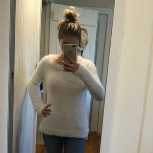 Lauren Conrad White Eyelash Sweater
